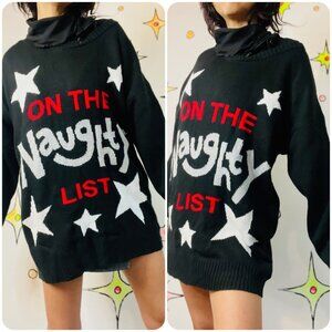 Vintage~Y2K Naughty List Tacky Ugly Christmas Sweater – Holiday Party –XXXL